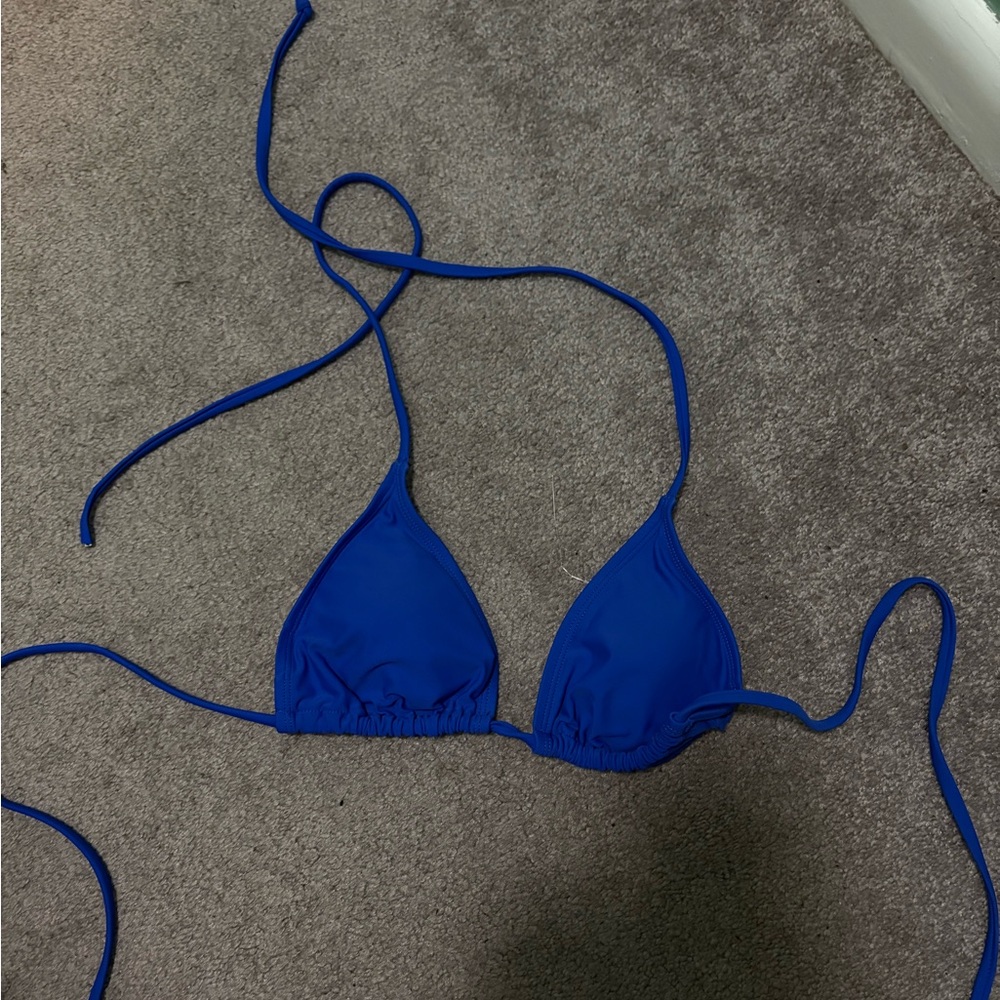 Blue Triangle Bikini Top